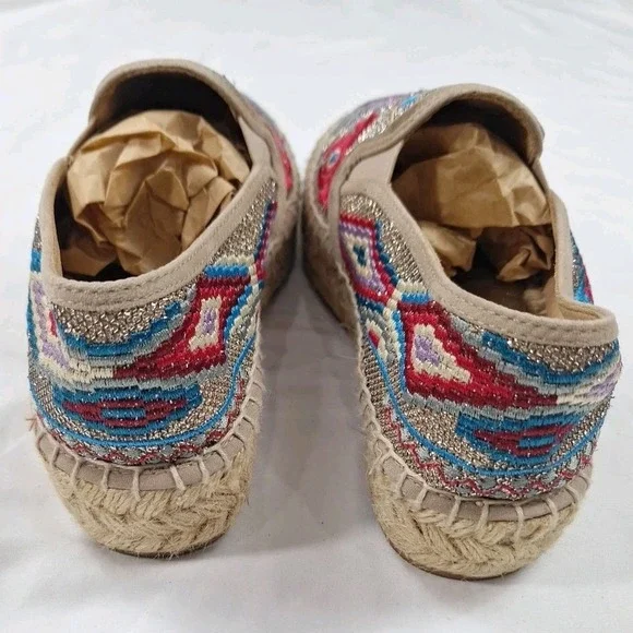 Johnny Was Floral Embroidered Platform Espadrilles‎ Shoes Size EU 39 US 8.5 - Picture 4 of 7